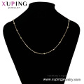 44711 Collar de cadena de cuentas unisex color oro de 18k xuping simple